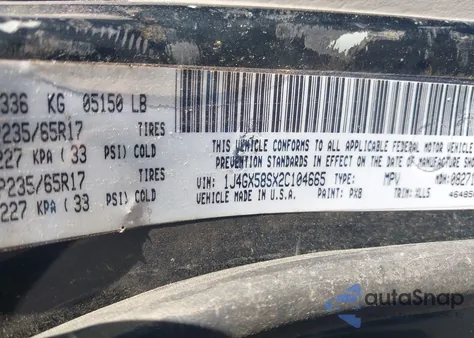 2002 Jeep Grand Cherokee Limited from USA, damaged, VIN 1J4GX58SX2C104665